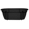 thumbnail image 6 of Bloem Lucca 18" Plastic Self-Watering Balcony Box Planter with Metal Hanger Mount for Railings, Black, 6 of 7