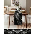 thumbnail image 3 of Retro Black Abstract Marble Texture Table Runner-70 Inch Long Minimalist Art Table Runners Linen Burlap Tablerunner for Kitchen Dining Room Holiday Party, 3 of 9