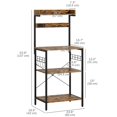 thumbnail image 2 of Rustic Brown Kitchen Baker's Rack with Power Outlet & Adjustable Shelves - Coffee Bar Station for Living Room, Dining & Entryway Storage (53.9" H), 2 of 7