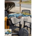 thumbnail image 6 of Square Outdoor Tablecloth with Umbrella Hole Blue Truck Yellow Sunflower Outside Table Cloth Waterproof Patio Table Cover Summer Botanical Grey Plaid Zipper Tablecloths for Picnic Camping 54x54 Inch, 6 of 8