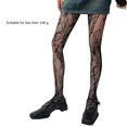 thumbnail image 3 of Women French Style Fishnet Mesh Pantyhose Stockings Aesthetic Elegant Hollowout Flower Patterned Tights Leggings Hosiery White, 3 of 4