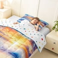 thumbnail image 3 of jejeloiu Sunset Beach Wave Twin Comforter Sets,Colorful Sky Bedding Set For Boys,Orange Blue,Polkadot Reversible,2-Piece,1 Comforter and 1 Pillowcase, 3 of 7