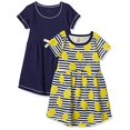 thumbnail image 1 of Robes à Manches Courtes et Longues en Coton Biologique pour Bébés Filles, Robe de Jeu, Lemons Manches Courtes, 4T US, 1 of 2