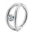 thumbnail image 7 of PERITANG Titanium Micro Cubic Zirconia Hinged Nose Hoop Ring Body Jewelry Unisex, 7 of 7