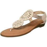 Rampage Women's Candia Slingback Elastic Strap Low, Natural Microsde, Size 7.5