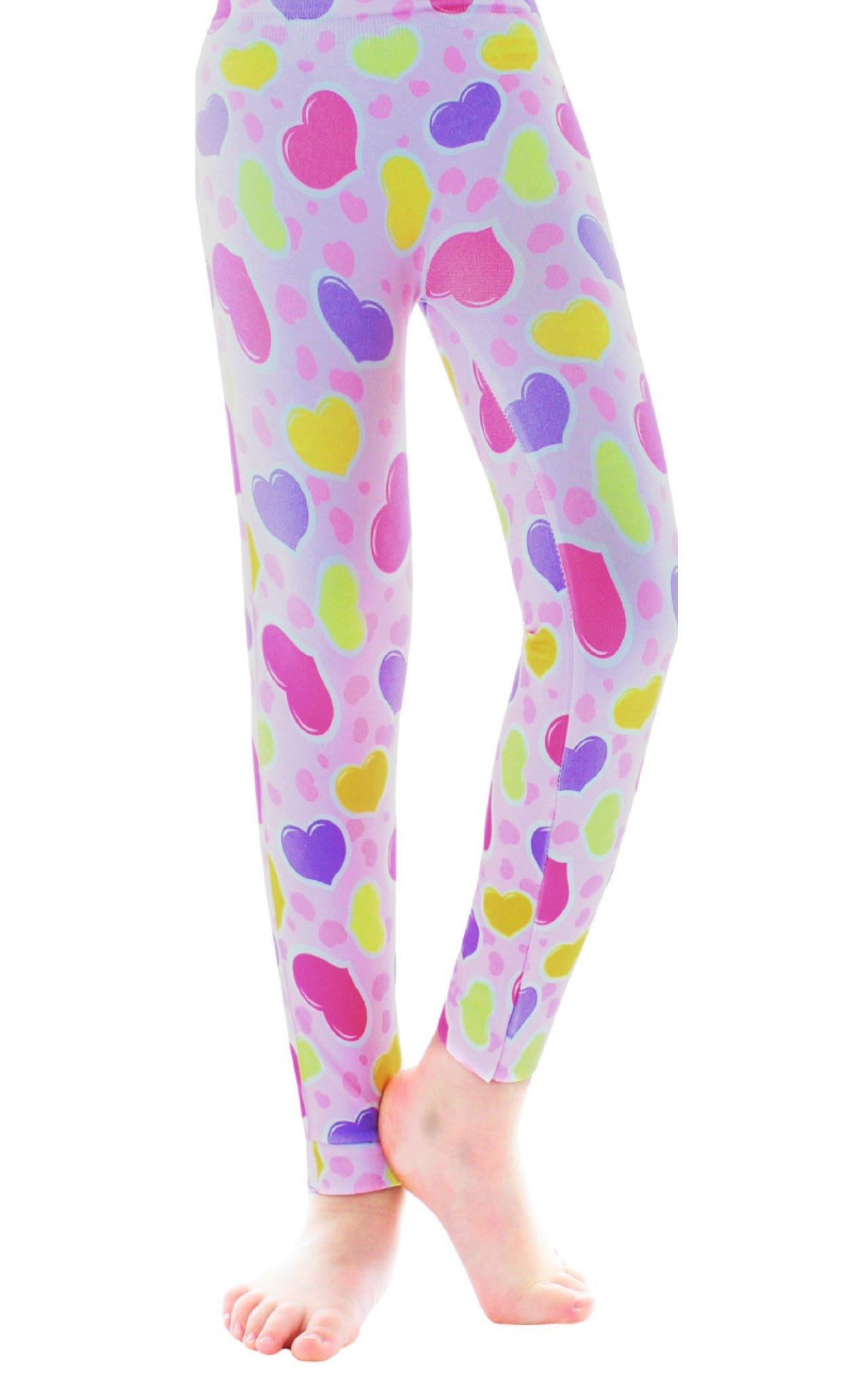 MeMoi MeMoi Girls Valentine Leggings Girls Heart Leggings by MeMoi 710 / Light Pink