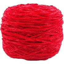 NAMZI 250g Chenille Velvet Yarn Bright Red Bulky Vegan Soft Yarn Velvet Knitting Yarn Polyester Blended Cotton Chenille Yarn Hand Knitting Yarn Crochet Thread for Clothing Hat Scarf Blanket