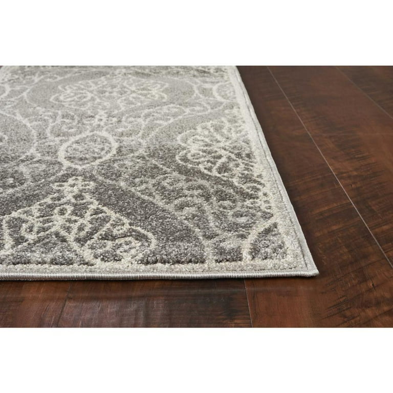 5'X8' Grey Machine Woven Uv Treated Ogee Indoor Outdoor Area Rug 5'X8' Grey Machine Woven Uv Treated Ogee Indoor Outdoor Area Rug