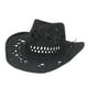 thumbnail image 3 of Sombrero de vaquero,Sombrero de vaquero de paja Western Vintage Mujeres Hombres,Sombrero de playa flexible de verano moldeable clásico,Sombrero de vaquero enrollable Festival Sombrero de sol, 3 of 8