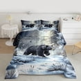 thumbnail image 2 of Manfei Woodland Animal Bear Queen Comforter Set,Country Farmhouse Hunting Bedding Sets,White Snow Winter Bedding Comforter Set For Teens,Luxury Bedroom Decor Reversible,3pcs, 2 of 8