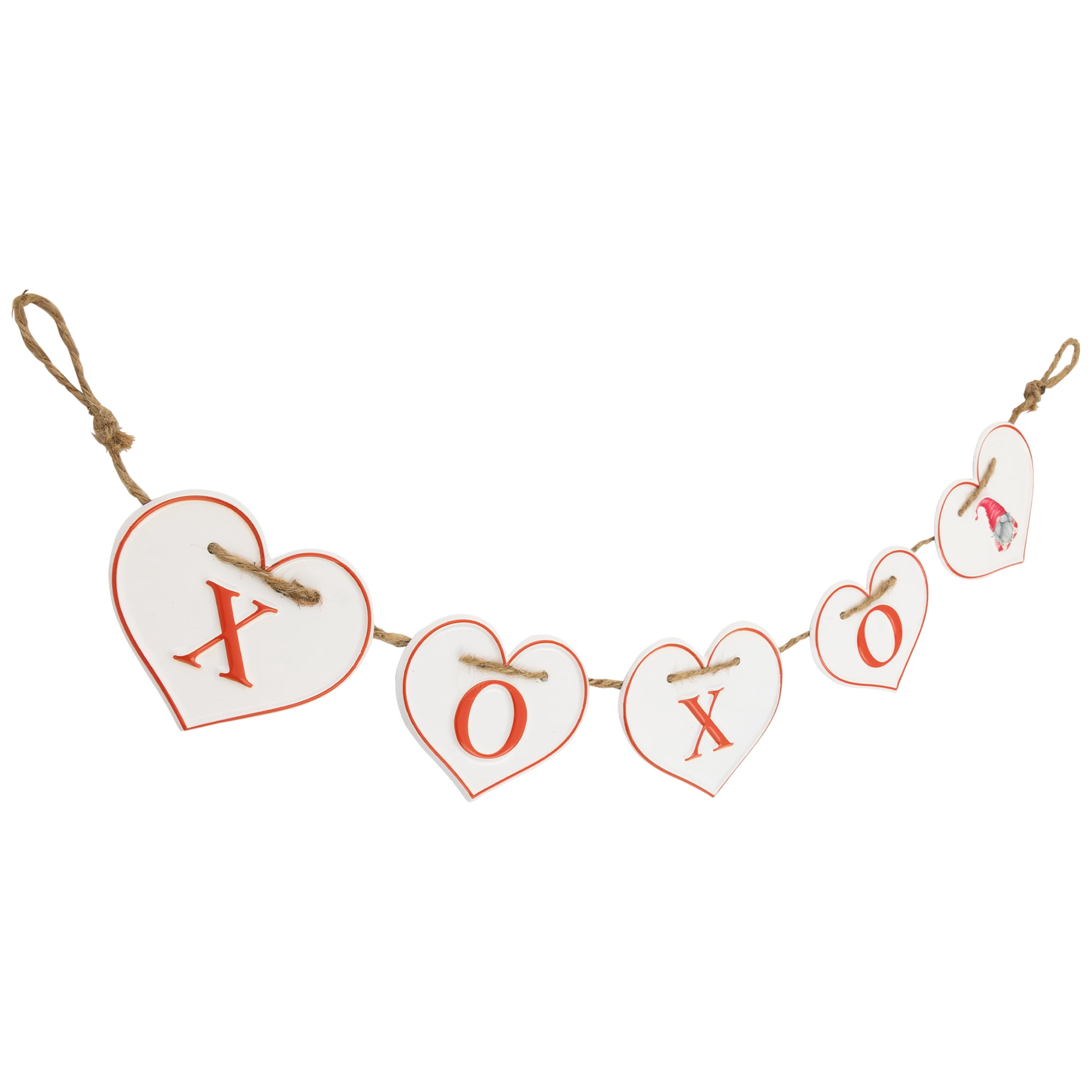 Northlight Hearts "XOXO" Valentine's Day Metal Banner - 32" - White and Red