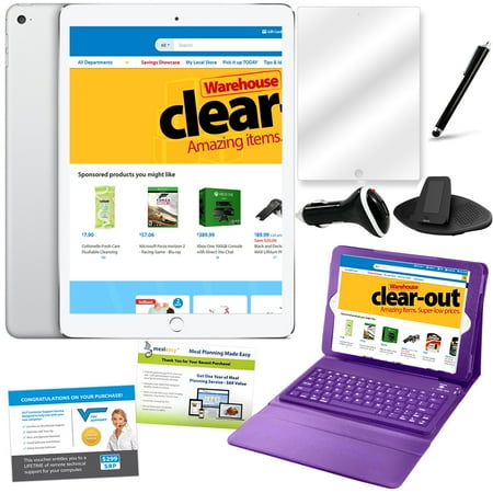 iPad Air 2 64GB White & Silver Bundle with Accessories- Purple