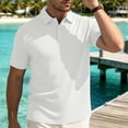 thumbnail image 2 of FAWUUDO Men's Collared Shirt Breathable Smooth Texture Soft Touch Structured Fit with Polished Everyday Style White, 2 of 5