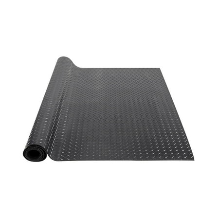 VEVOR Diamond-Plate Rubber Flooring Roll, 3 mm x 4 ft x 6 ft Garage Floor Mat, SBR Rubber Garage Flooring Roll, Easy to Clean, Diamond Plate Rubber Mat for Under Cars, Garage Industry Gym, Black