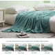 thumbnail image 3 of Flannel Throw Blanket, 127x178 CM Sofa Throws, Soft Jacquard Weave Leaves Pattern Throws for Sofa,Celadon Blanket, 3 of 4