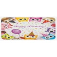 thumbnail image 1 of Birthday Party Kitchen Mat, Celebration Themed Owl Family Colorful Cone Hats on Backdrop Art, Plush Decorative Kitchen Mat with Non Slip Backing, 47" X 19", Multicolor, by Ambesonne, 1 of 1