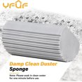 thumbnail image 2 of YFUIF 2-Pack Damp Clean Duster Sponge, Magic Sponge Eraser Baseboard Cleaner Tool, Dusters for Cleaning Blinds, Glass, Vents, Railings, Mirrors,Window Track Grooves and Faucets, 2 of 7