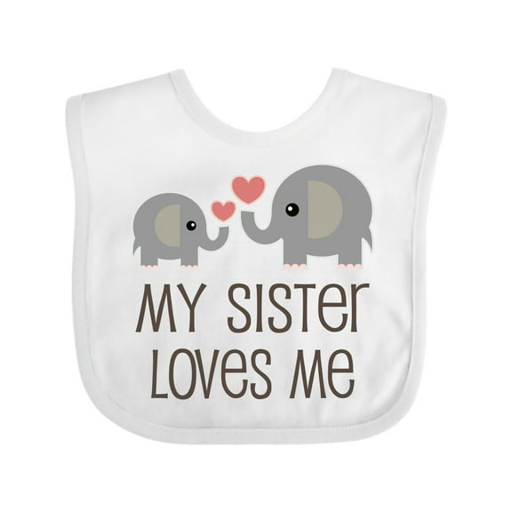 Inktastic My Sister Loves Me Boys or Girls Baby Bib