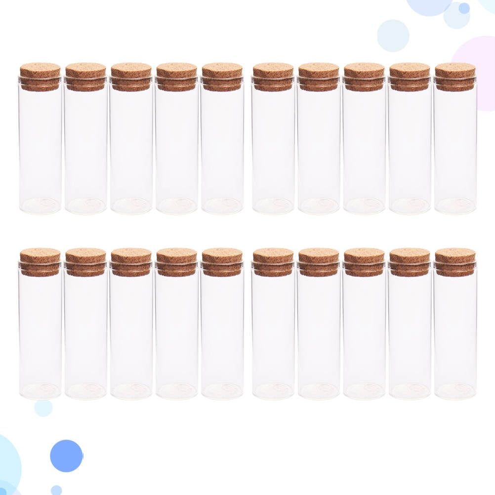 LOLIPPYY DIY Decorative Glass Containers with Bamboo Corks for Tea - 20Pcs