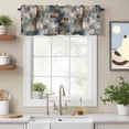 thumbnail image 2 of Marble Teal Valance Curtain Brown Abstract Geometric Lines Window Valances Rod Pocket Short Curtains Window Treatments for Kitchen Bedroom Bathroom Laundry 42" x 12", 2 of 9