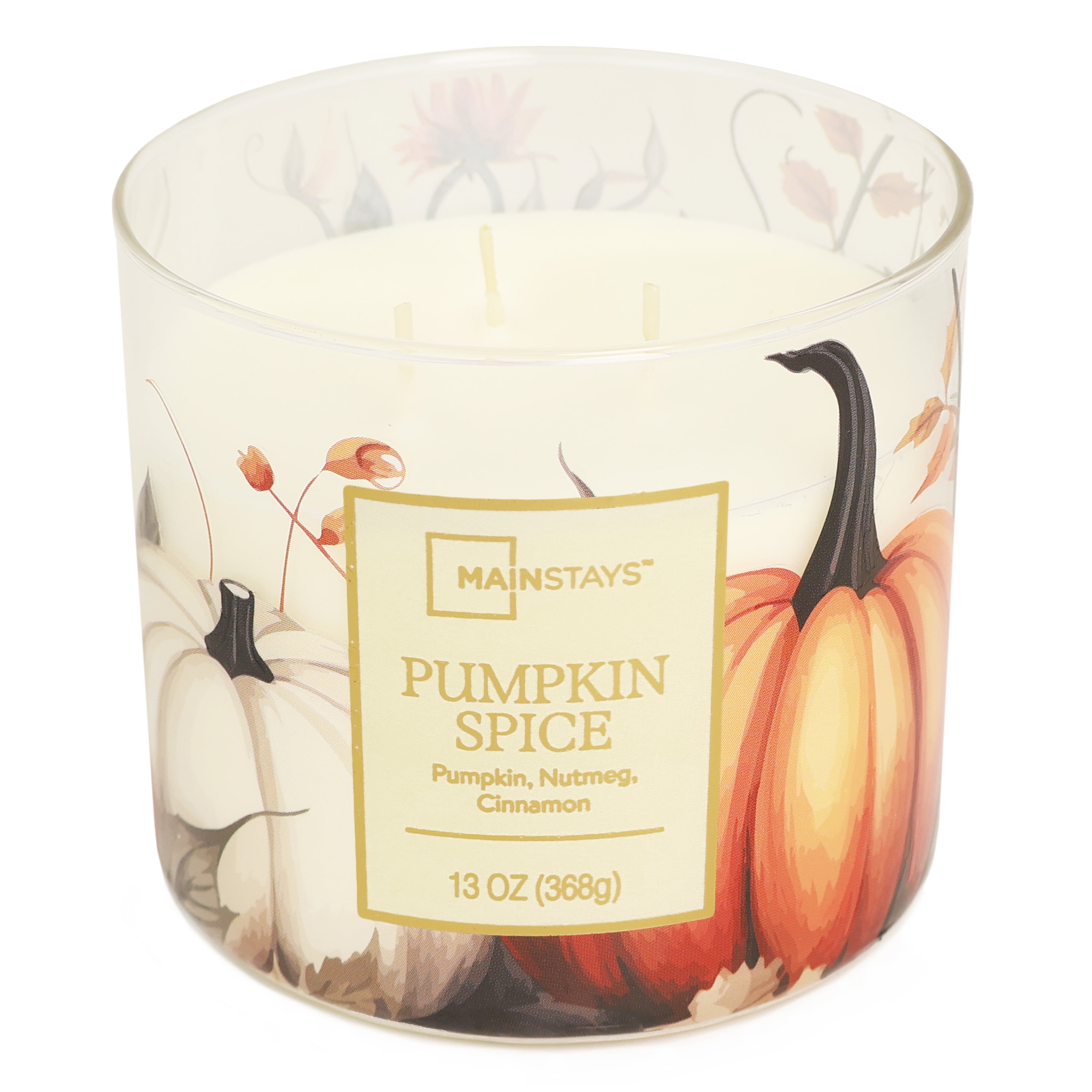 Mainstays 3-Wick Pumpkin Spice With a Pumpkin Design, 13-Ounce