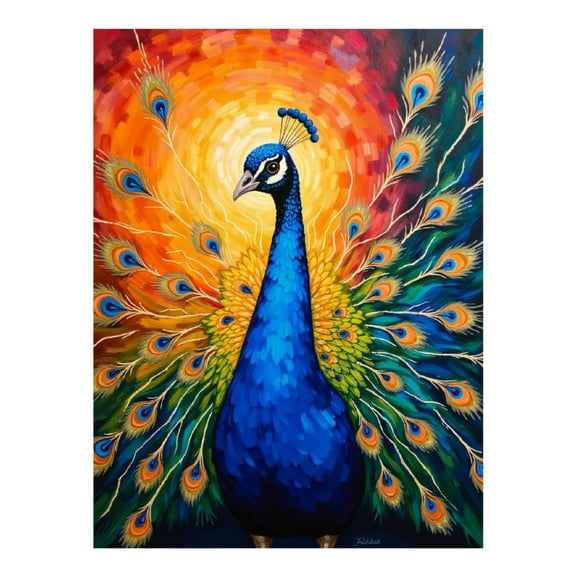 Diamond Art Kit for Adults, Vibrant Peacock Artistry Display Diamond Painting for Adults Beginners, DIY Diamond Art Painting Kits, 5D Diamond Painting Crafts for Home Decor 12x16 Frameless