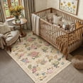 thumbnail image 4 of PureCozy 3'x5' Area Rugs for Living Room Floral Farmhouse Bedroom Dining Room Soft Faux Wool Washable Non-slip Throw Beige Rugs Carpets, Beige, 4 of 7