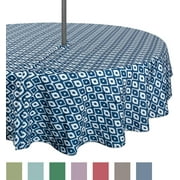 Design Imports Casual Round Ikat Umbrella Outdoor Tablecloth, 52" x 52\ by Design Imports