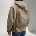 thumbnail image 2 of Women's Backpack Hoodie 2025 Fall Winter Long Sleeve Casual Plain Zip Up Hooded Sweatshirt with Pockets Jacket Coat, 2 of 8