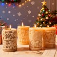 thumbnail image 5 of JDH 2PCS Christmas Candle Mold, 3D Merry Christmas Snowflake Christmas Tree Pattern Cylindrical Silicone Resin Candle Soap Wax Mold, Gypsum Decoration Christmas Chocolate Cake Baking Mold, 5 of 9