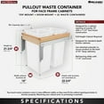 thumbnail image 4 of Rev-A-Shelf Double Pullout Trash Can for Full Height Cabinet, 50 Qt, 4WCTM-2150DM-2, 4 of 11