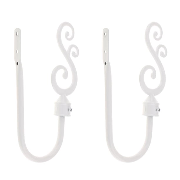 Gancho para cortina de ventana con forma de U de metal, 2 piezas Blanco