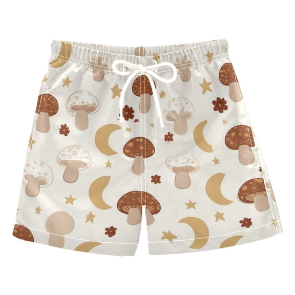 Boys' Swim Trunks Kids Beach Shorts Quick Dry Board Shorts Moon and Mushrooma 2T