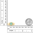 thumbnail image 5 of Gem Stone King 1.26 Ct Blue Apatite White Created Sapphire 18K Yellow Gold Plated Silver Men's Ring, 5 of 6