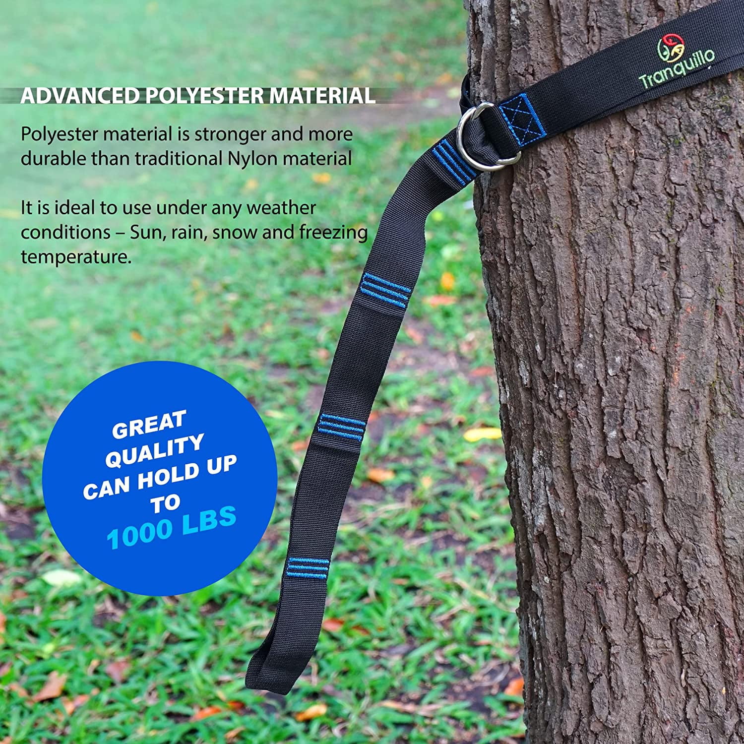 Tranquillo 600lb Capacity 2 Persons 2 Hammocks Included/Foldable Portable Hammocks with Stand, Tree Straps, Carry Bags for Garden Camping, Aegean