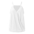 thumbnail image 3 of Fgnfyis Womens Tops Women's Summer Solid V Neck Tank Tops Sleeveless Loose Casual Women Tank Tops White XL, 3 of 4
