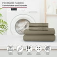 thumbnail image 4 of Lux Decor Collection Queen Bed Sheets Set Brushed Microfiber High GSM, 4 Piece Sheet Set upto 16 inches Deep Pocket Bedding Sheets & Pillowcases - Beige, 4 of 8