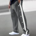 thumbnail image 2 of Mens Sweatpants Tear Away Basketball Pants 2 Side Zippers Snap Off Full Open Down Sweatpants Wide Leg Post Surgery Pant With Pockets Track Jogger Athletic Bottom Running Elastic Waist Sport Pants, 2 of 4