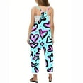 thumbnail image 5 of Odeerbi Teen Girls Summer Jumpsuit Love Print Bib Overalls Casual Sleeveless Rompers Long Pants with Pockets 5-14 Years Sky Blue, 5 of 5