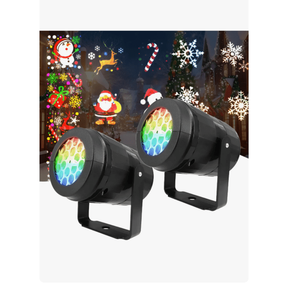 2pcs Proyector De Luces Navidad Led color negro
