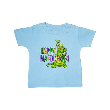 

Inktastic Happy Mardi Gras Big and Little Alligators with Beads Gift Baby Boy or Baby Girl T-Shirt