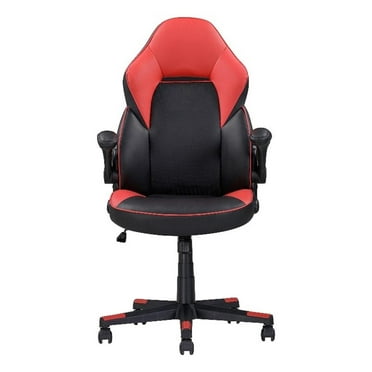 Sealy Gamer 115 Black/Red Faux Leather Office Chair with Fabric Upholstery