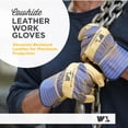 thumbnail image 3 of Guantes de trabajo Wells Lamont de piel de alta resistencia, color azul palma/marrón, talla M, 3 of 7