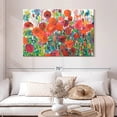 thumbnail image 2 of Elephant Stock Vivid Poppy Collage Wall Art - Horizontal Canvas Wall Art - Living Room Wall Decor - Abstract Canvas - Green And Orange Decor By Tara Funk Grim - 48" x 32", 2 of 8