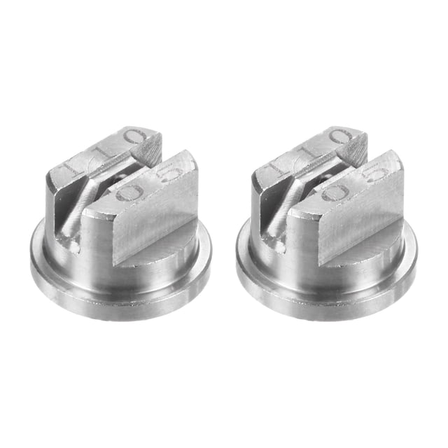 Uxcell 2-Pack Flat Fan Spray Tip, 1.8mm 65 Grados Puntas de Boquilla de Rociador de Acero Inoxidable