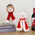 thumbnail image 1 of Cubierta de botella de Navidad de 2 piezas, cubierta de botella de vino de Navidad, decoración de botella de vino de champán artesanal decoración de mesa de fiesta de Navidad, 1 of 5