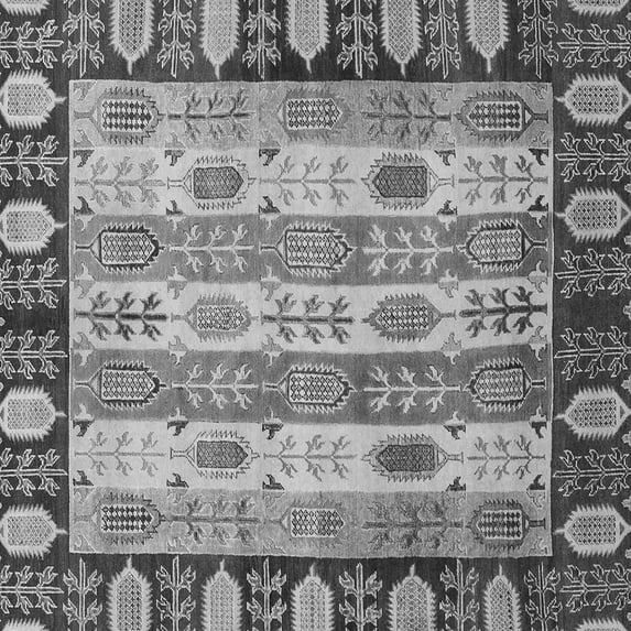 Ahgly Company Indoor Square Abstract Gray Modern Area Rugs, 3' Square