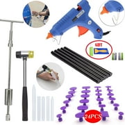DIY Paintless Dent Remover Tools Dent Lifter Kits Slide Hammer with 24PCS Dent Removal Pulling Tabs for Automobile Body Motorcycle Refrigerator Washing Machine