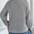 thumbnail image 4 of Amidoa V-Neck Sweater Tops for Women Crochet Long Sleeve Gray Solid Cutout Plus Size Sweaters Women's Cardigans L, 4 of 8