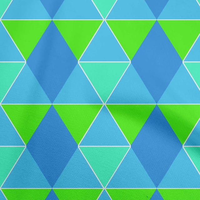 oneOone Rayon Medium Blue Fabric Geometric Craft Projects Decor Fabric Printed By The Yard 56 Inch Wide
